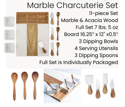Marble Charcuterie Board 11 Piece Set