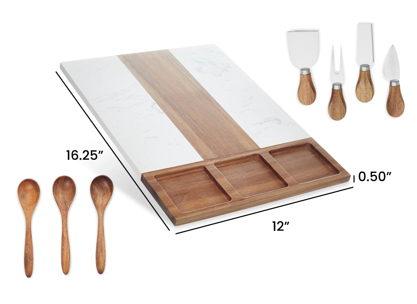 Marble Charcuterie Board 11 Piece Set