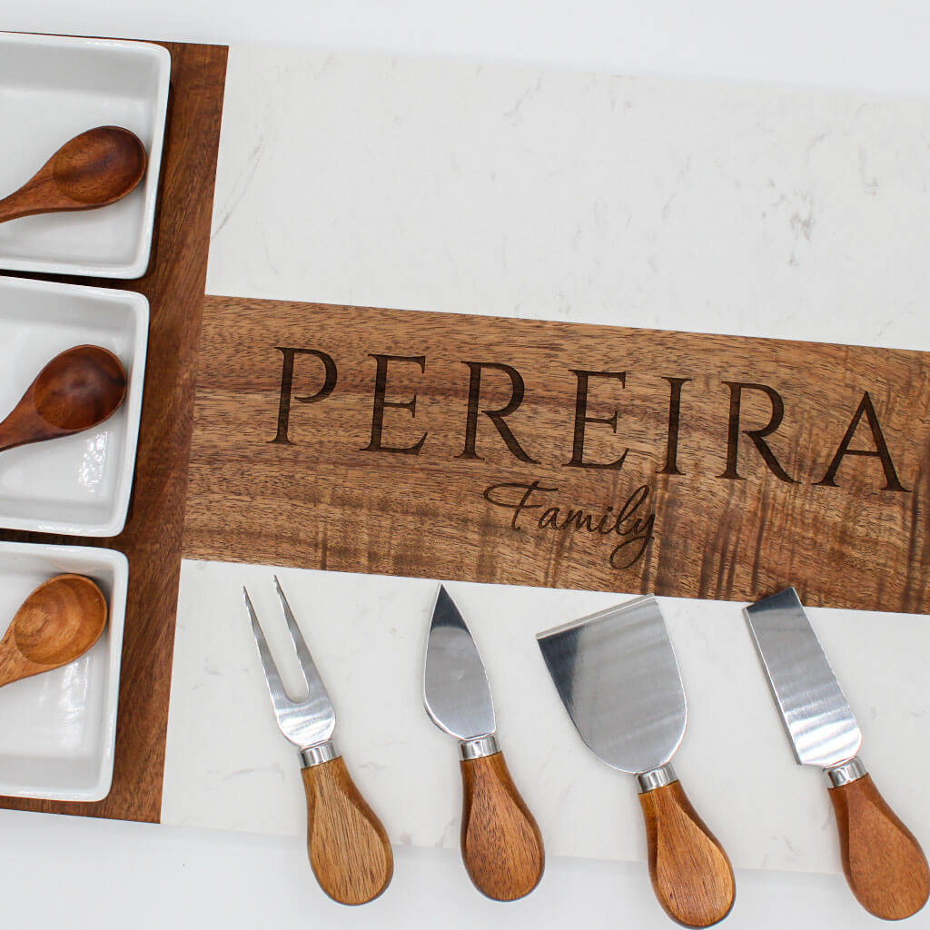 Marble Charcuterie Board 11 Piece Set