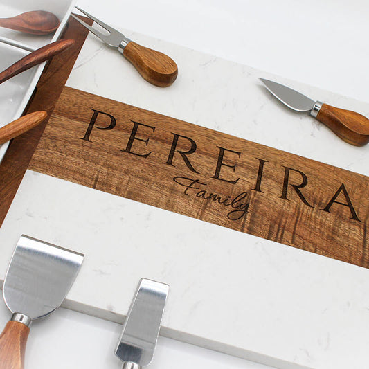 Marble Charcuterie Board 11 Piece Set