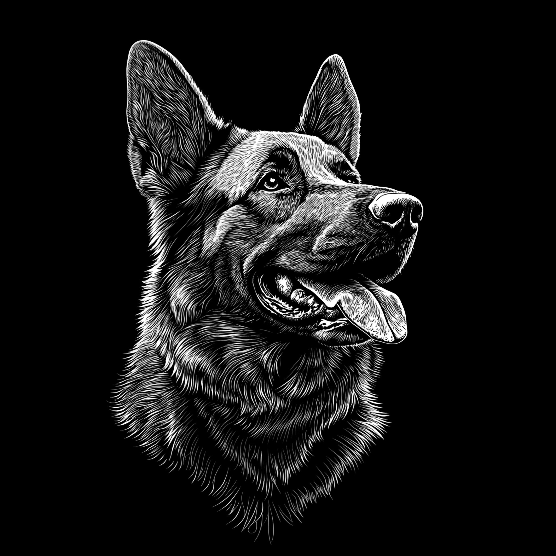 Slate coaster with a engraved portrait of a dog 