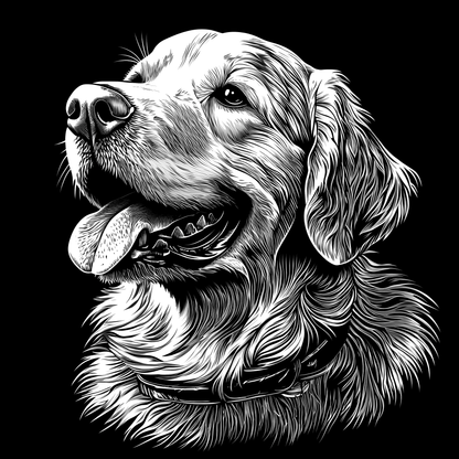Slate coaster with a engraved portrait of a dog 