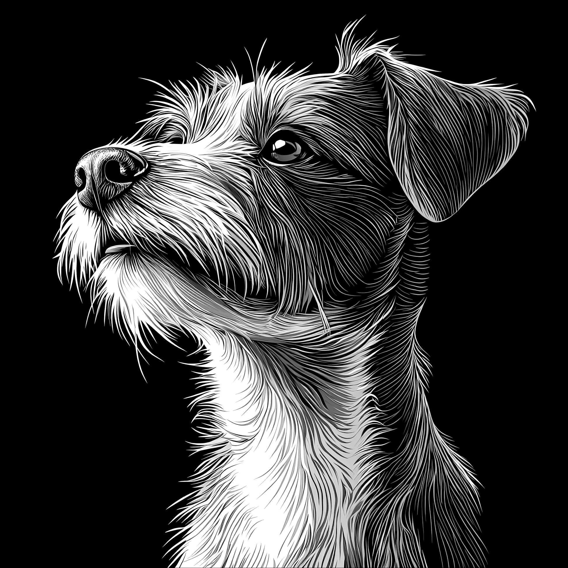 Slate coaster with a engraved portrait of a dog 