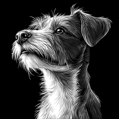Slate coaster with a engraved portrait of a dog 