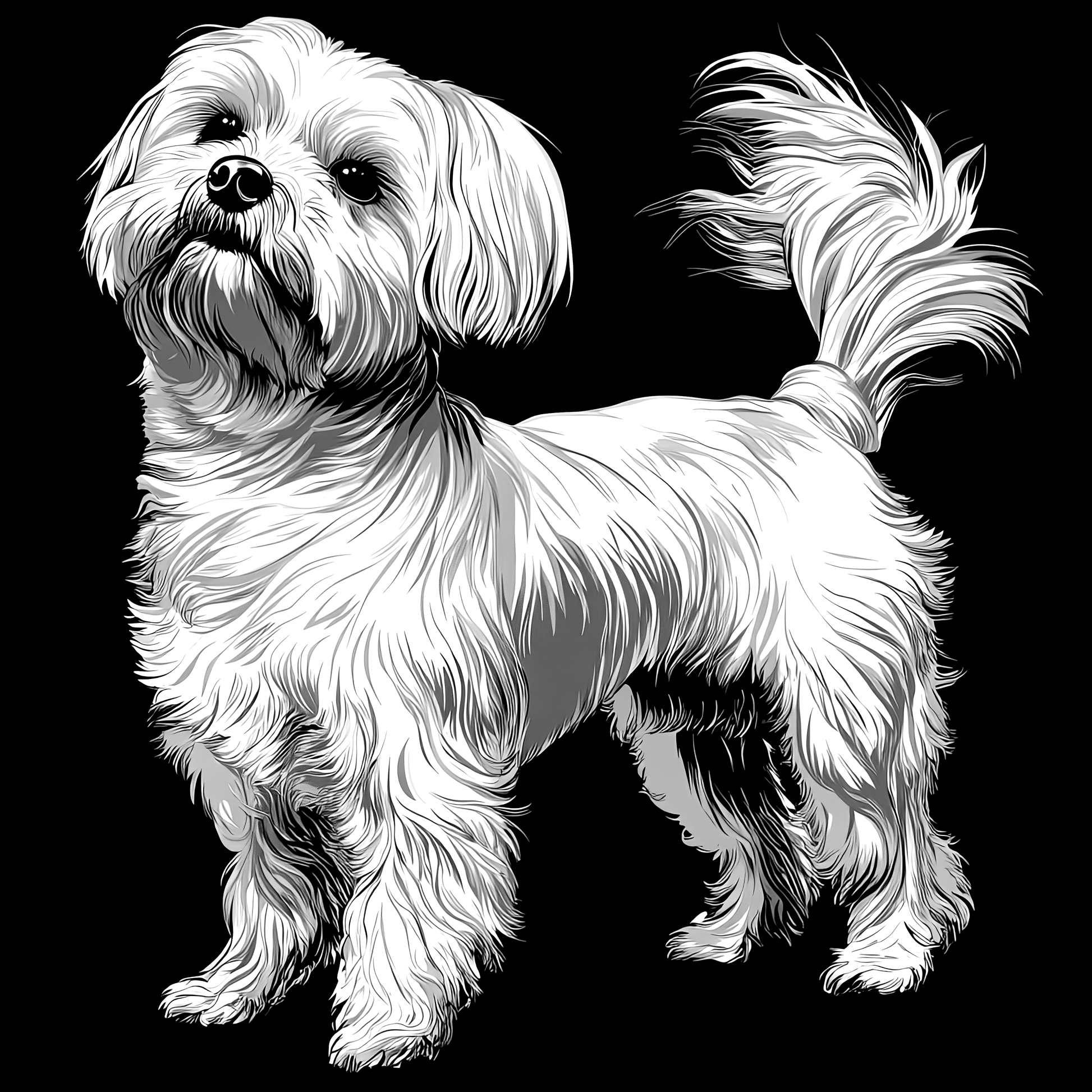 Slate coaster with a engraved portrait of a dog 